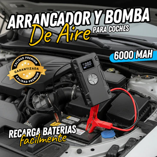Arrancador de Coches con Arranque de Emergencia, Inflado de Neumáticos, Pantalla de Presión de Neumáticos e Iluminación