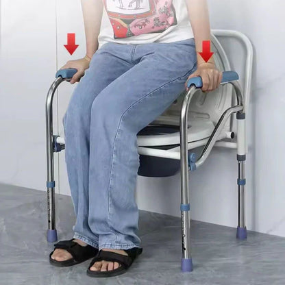 Silla Inodoro Plegable con Posa Manos